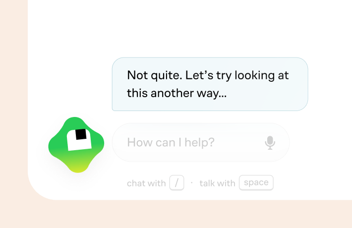 Koji offering to try another approach in a lesson chat, above a prompt reading “How can I help?”